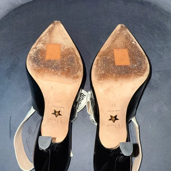 Dior J'Adior Black Slingback Heels Size 37 - Picture 6 of 8